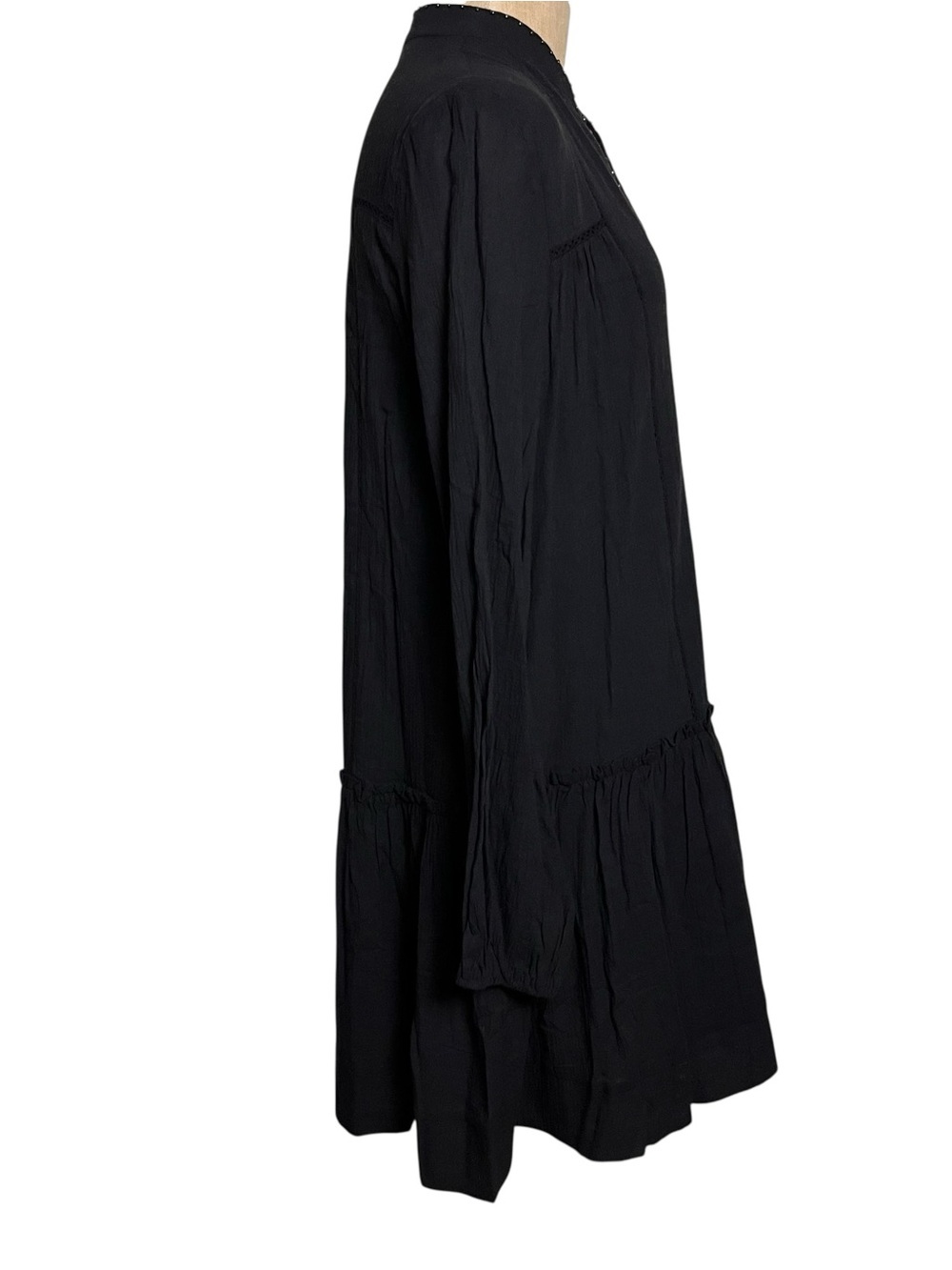Pomander Place Ophelia NWOT Black Cotton Gauze Resort Boho Mini Dress – Size M - Picture 2 of 13